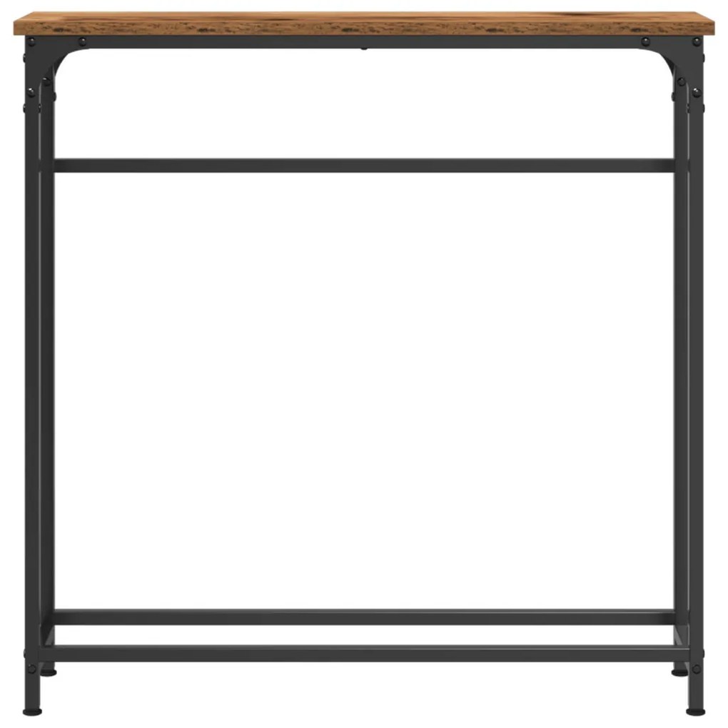 vidaXL Konzolasztal Régi Fa 75x19,5x75 cm Műgyanta és Acél