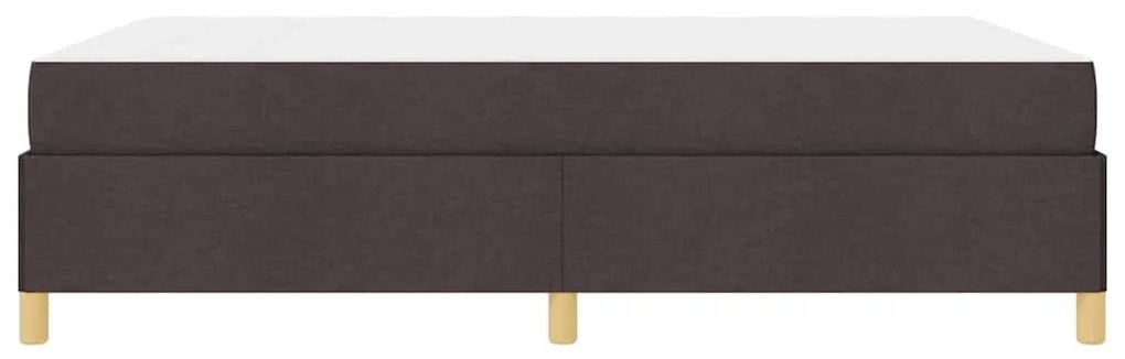 Boxrugós ágy matracmal Sötétbarna és fehér 140 x 200 cm szövet