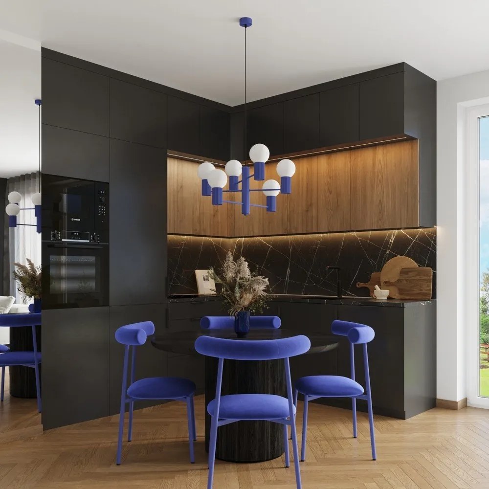 Kék függőlámpa üveg búrával Orbital – Sollux