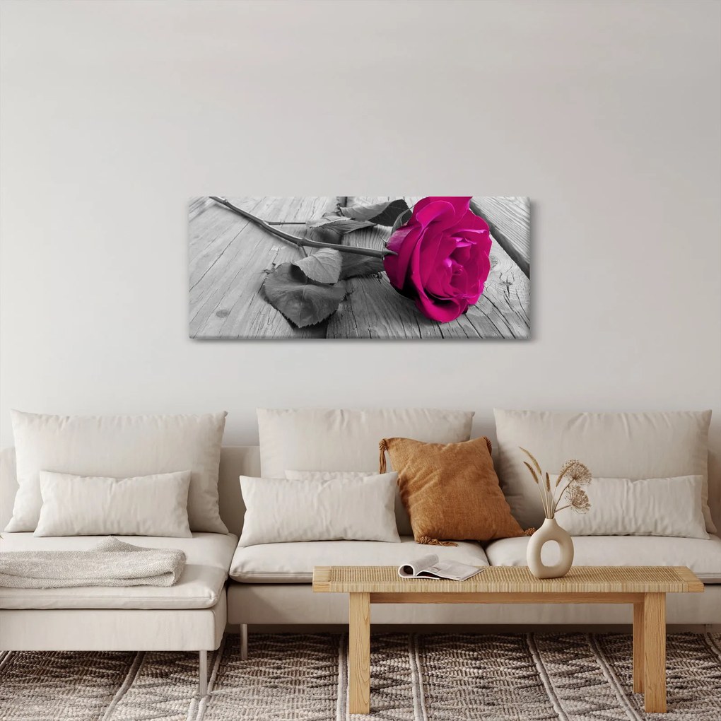 Kép - Rózsaszín rózsa (120x50 cm)