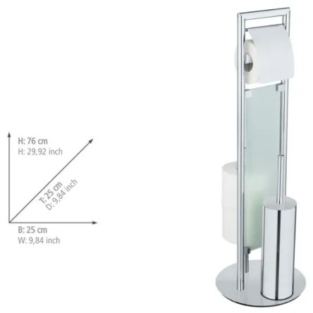 WENKO 25384100 - SULMONA WC szett 25x76 cm ezüst/fekete