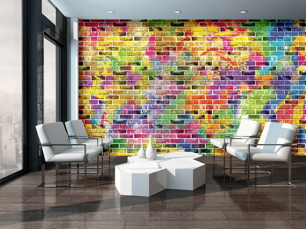 Fotótapéta - Graffiti - színes tégla (152,5x104 cm)