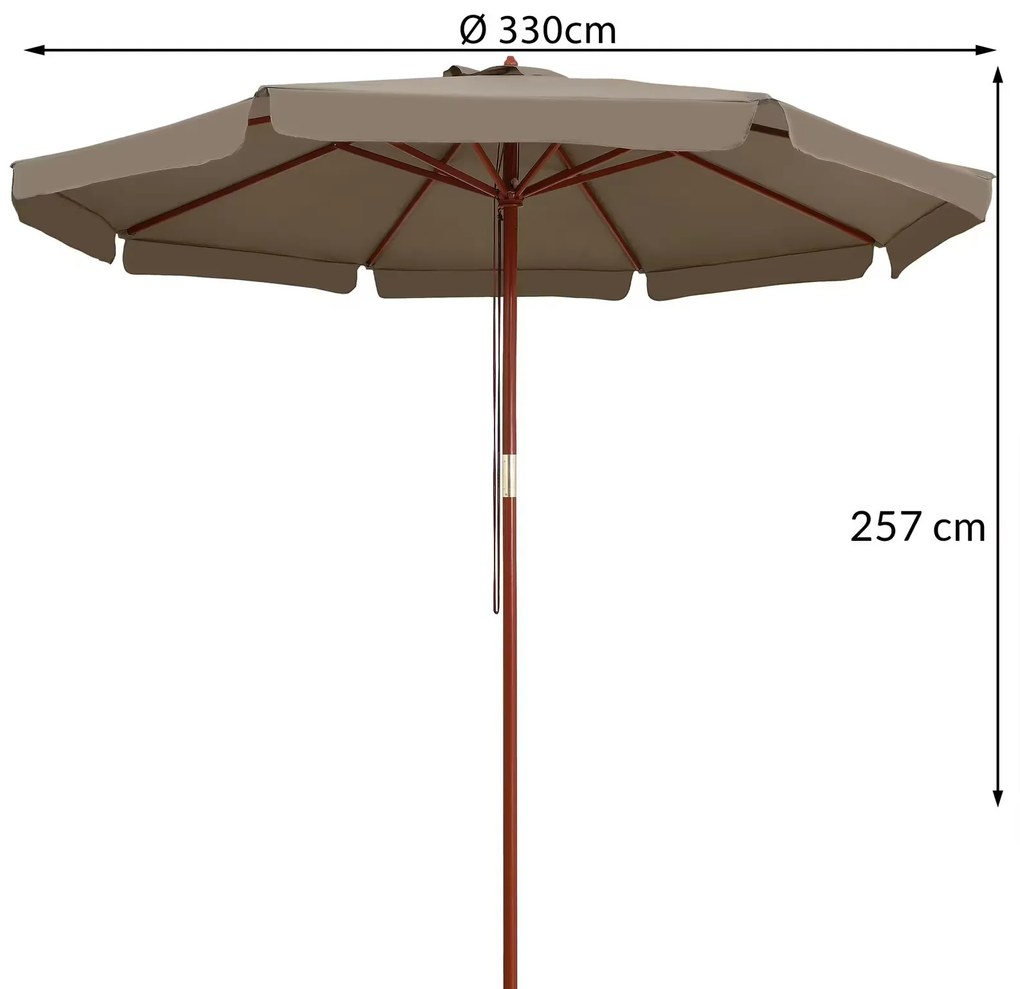 Kingsleeve® Kerti napernyő Ø 330 cm - taupe