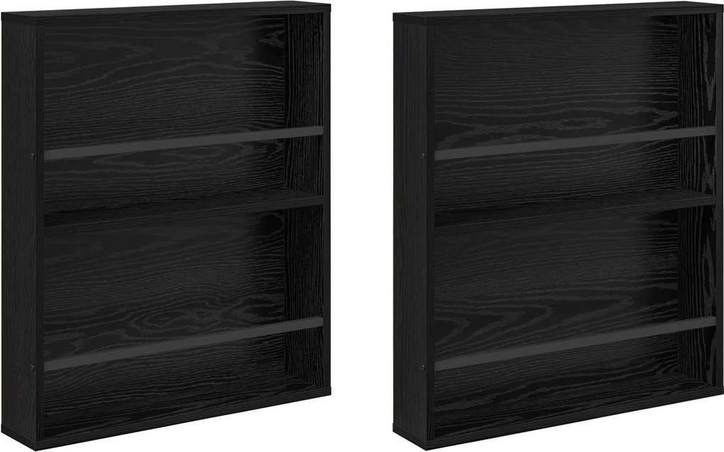 vidaXL Magazin állvány 2 pcs Fekete tölgy 60 x 12 x 70 cm Faanyag
