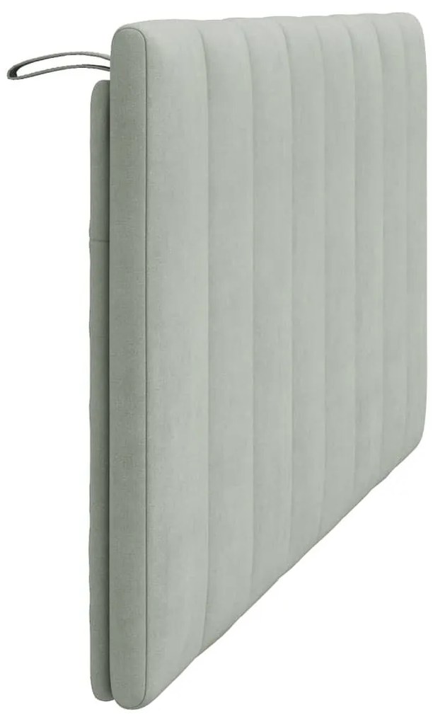 világosszürke bársony fejtámla párna Hanko 160 cm