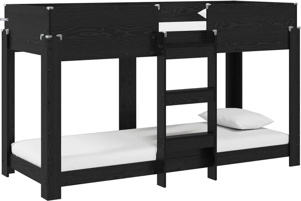 vidaXL Szükidő ágy Fekete tölgy 75 x 190 cm Faanyag