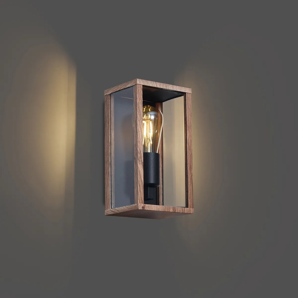 Ipari fali lámpa fa mintával 26 cm IP44 - Charlois