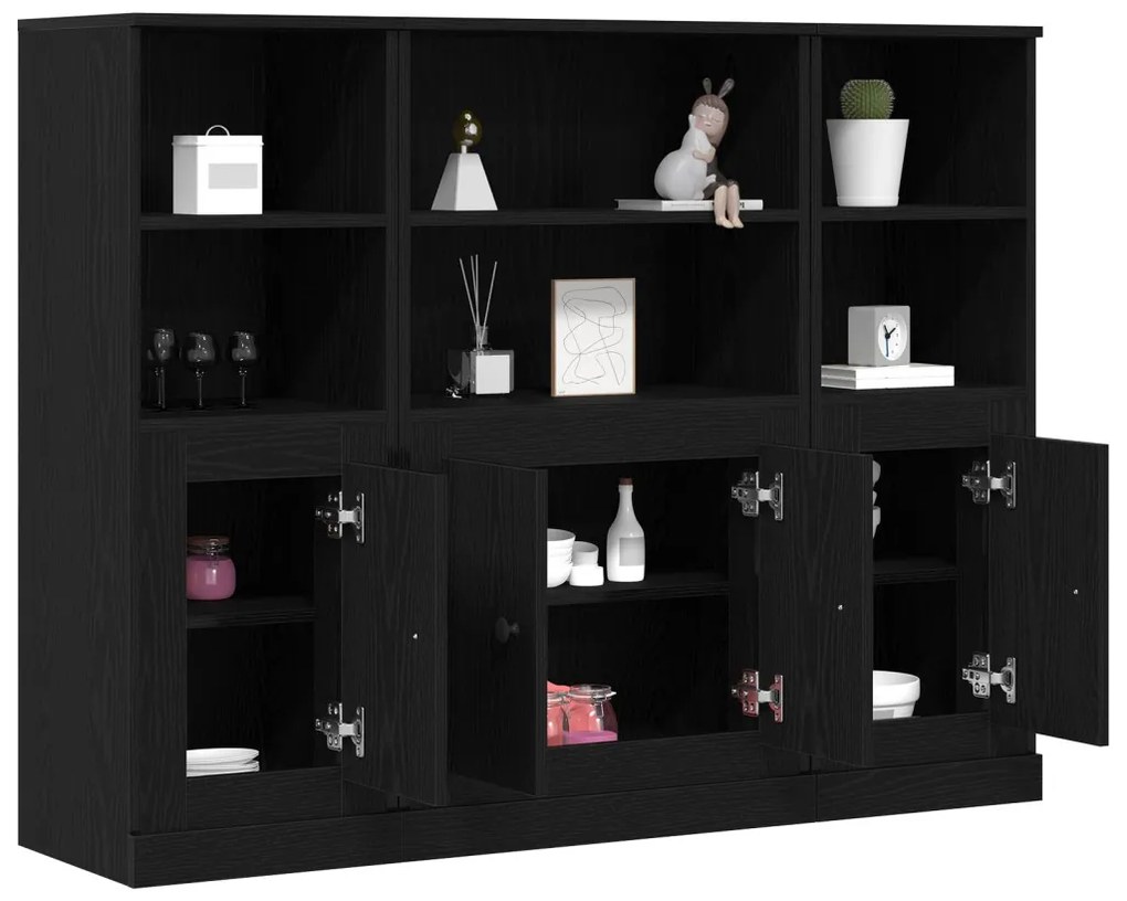Fekete tölgy magasszekrény 132x35,5x103,5 cm Ellenálló anyagból