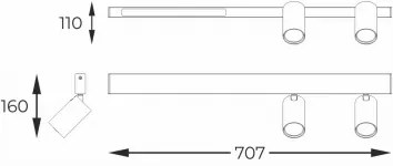 Zuma Line S230757203 - MANNARI LED spotlámpa 2xGU10/5W + LED/8W, 230V