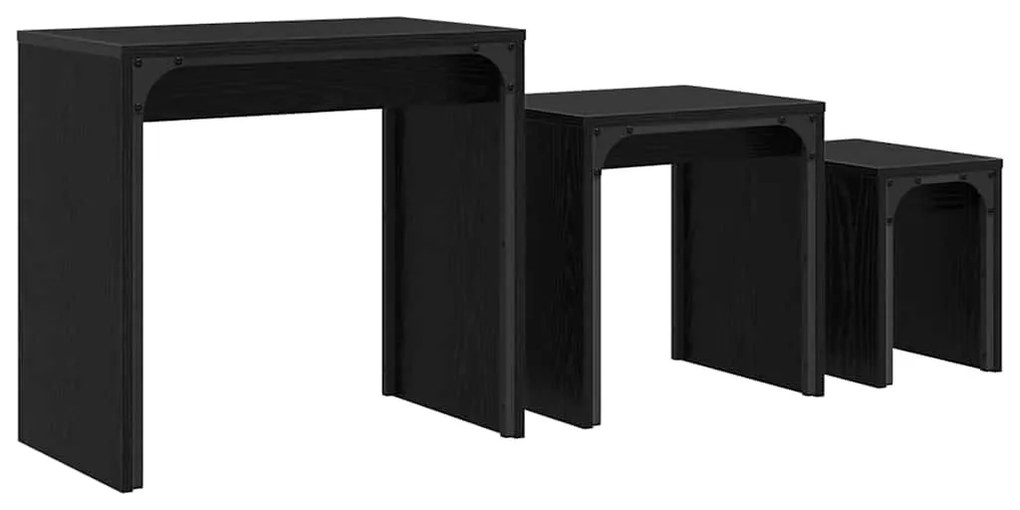 Fészkelt Kávézó Asztal 3 pcs Musta tammi 60 x 35 x 56 cm