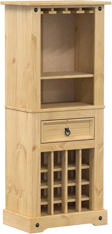 vidaXL Corona tömör fenyőfa bortartó 56x35x134,5 cm