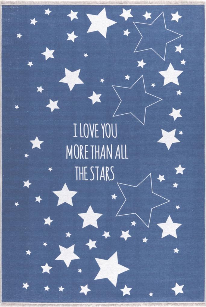LOVE YOU STARS gyerekszőnyeg kék