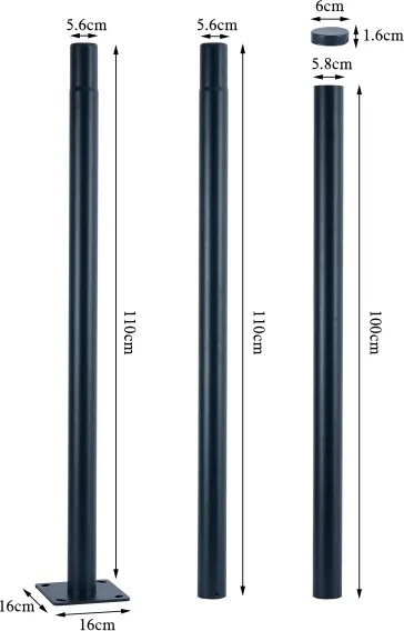 Brilagi - Fémoszlop URBAN kültéri világításhoz, 3 m, antracit