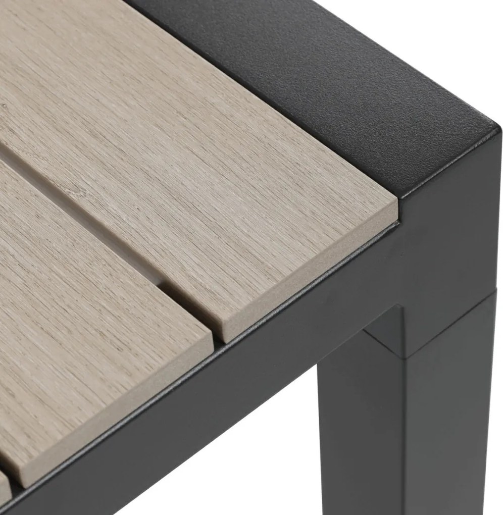 Kerti asztal 160x90 cm, alumínium, polywood, fekete, AZT-S1514 BK