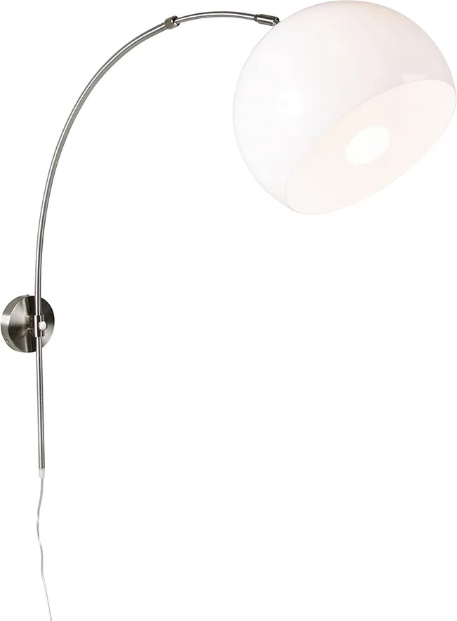 Okos fali ívlámpa acél fehér búrával, WiFi G125-tel - Bow