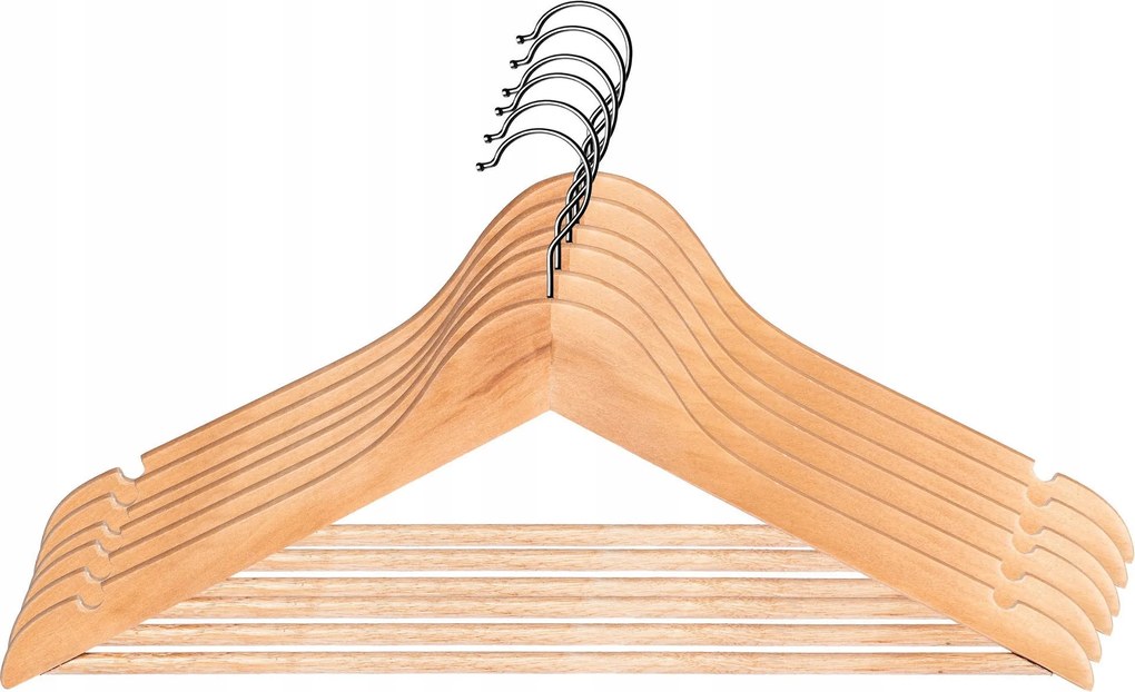 Ruhaakasztó Kabátok Fa Akasztók Ruhatár Szekrény 6db