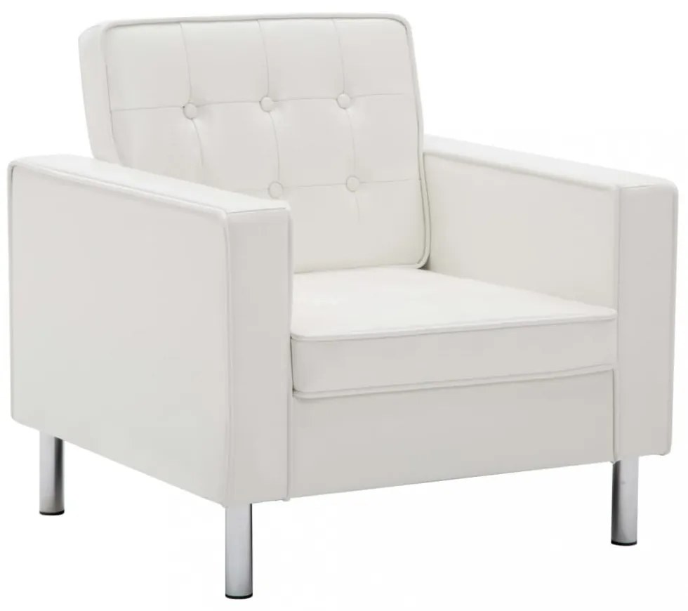 fehér műbőr fotel 75 x 70 x 75 cm