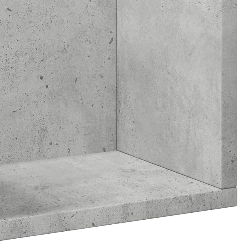 2 db betonszürke szerelt fa faliszekrény 99x18x16,5 cm