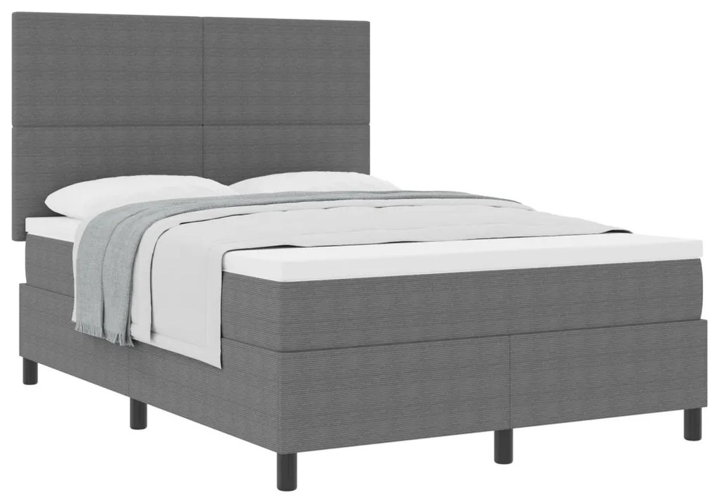 Box Spring Ágy Matraccal Világosszürke 160x200 cm Bársonyos Szövet