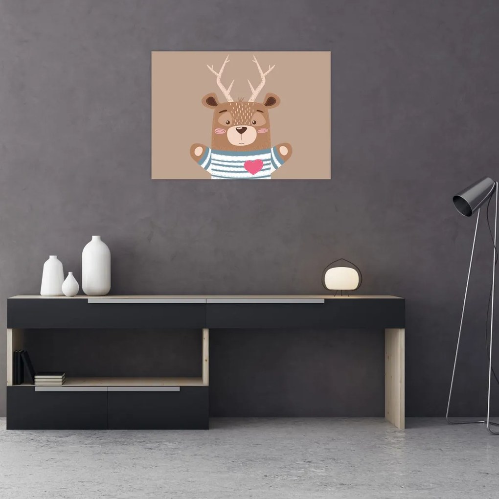 Kép - Szarvas csíkos ingben (70x50 cm)
