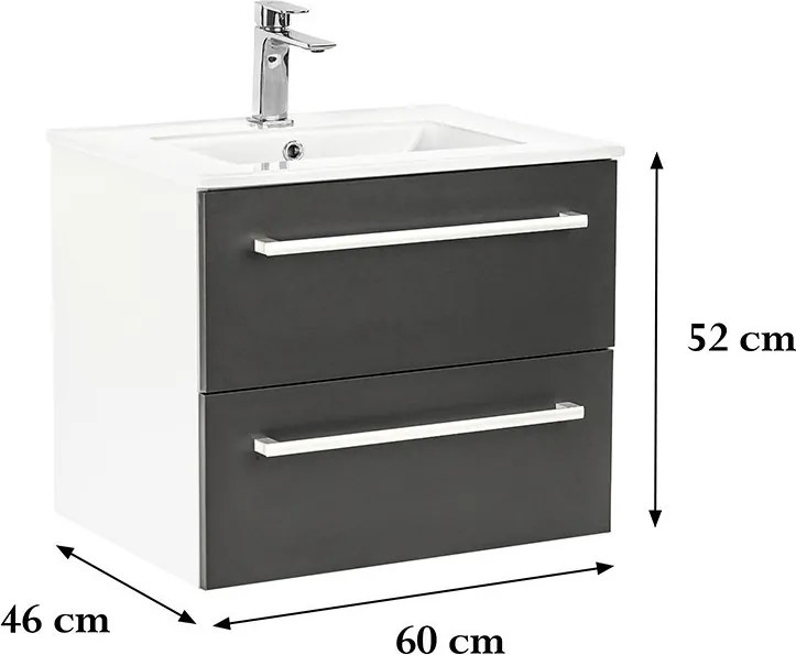 Vario Clam 60 Fürdőszoba alsó szekrény mosdóval
