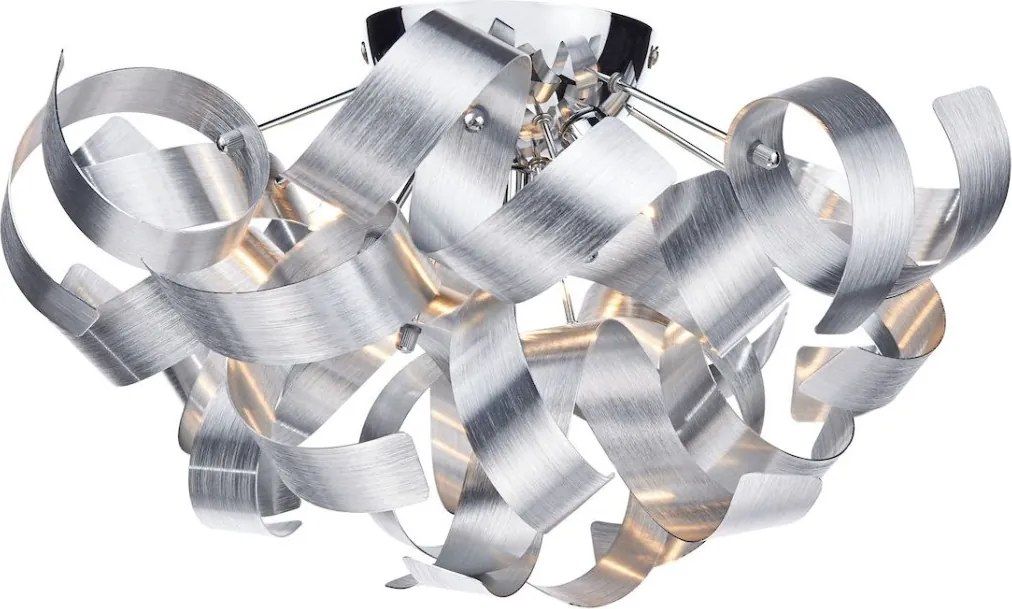 DAR LIGHTING RAW0450 RAWLEY Glamour Mennyezeti Lámpa Eloxált Alumínium, Csiszolt Króm G9 IP20