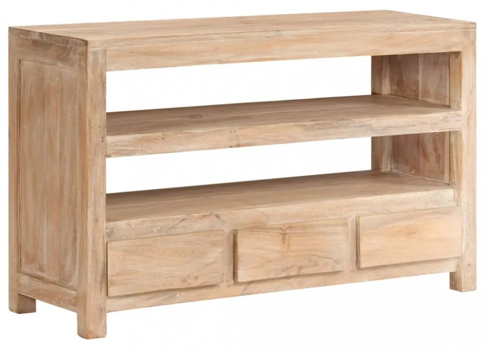 világosbarna tömör akácfa TV-szekrény 90 x 30 x 55 cm