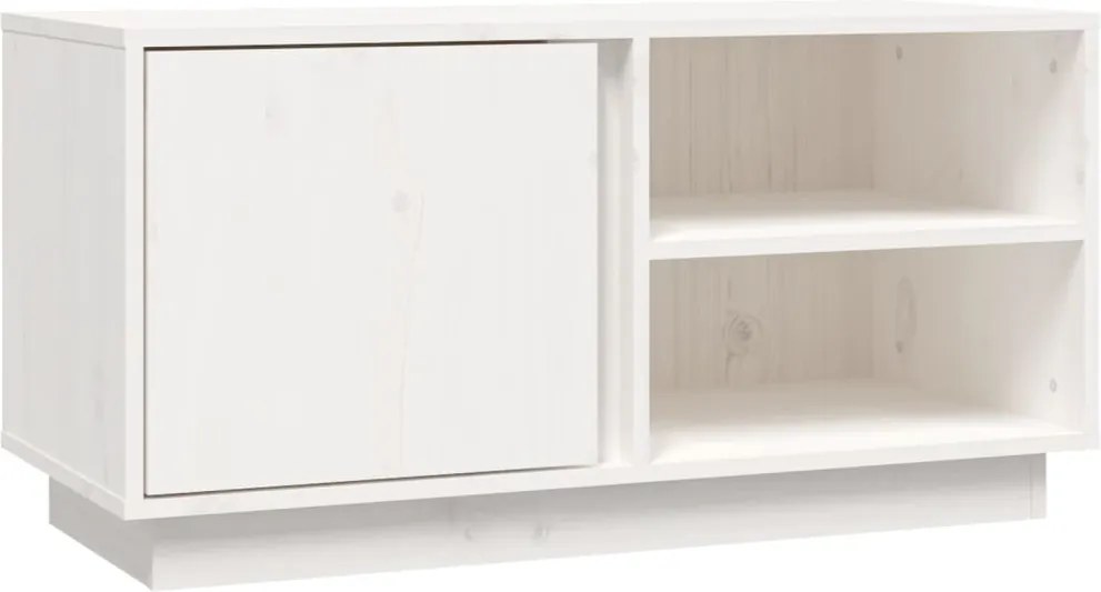 vidaXL fehér tömör fenyőfa TV-szekrény 80 x 35 x 40,5 cm