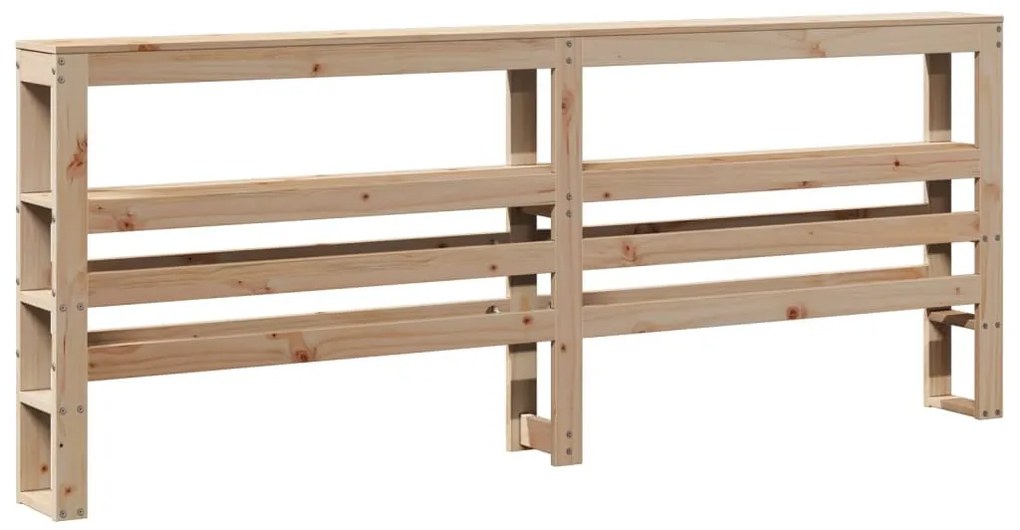 tömör fenyőfa fejtámla polccal 200 cm