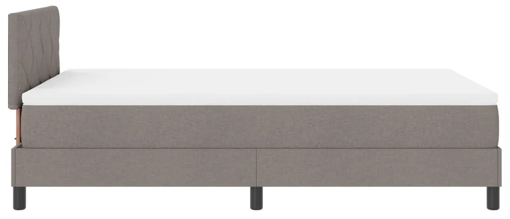 vidaXL Boxrugós ágy matracmal fejtámlával Tópszínű 120 x 200 cm szövet