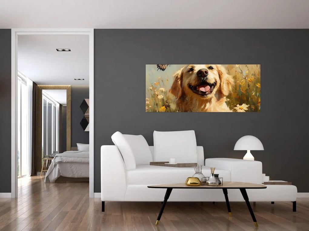 Kép - Boldog kutyus (120x50 cm)