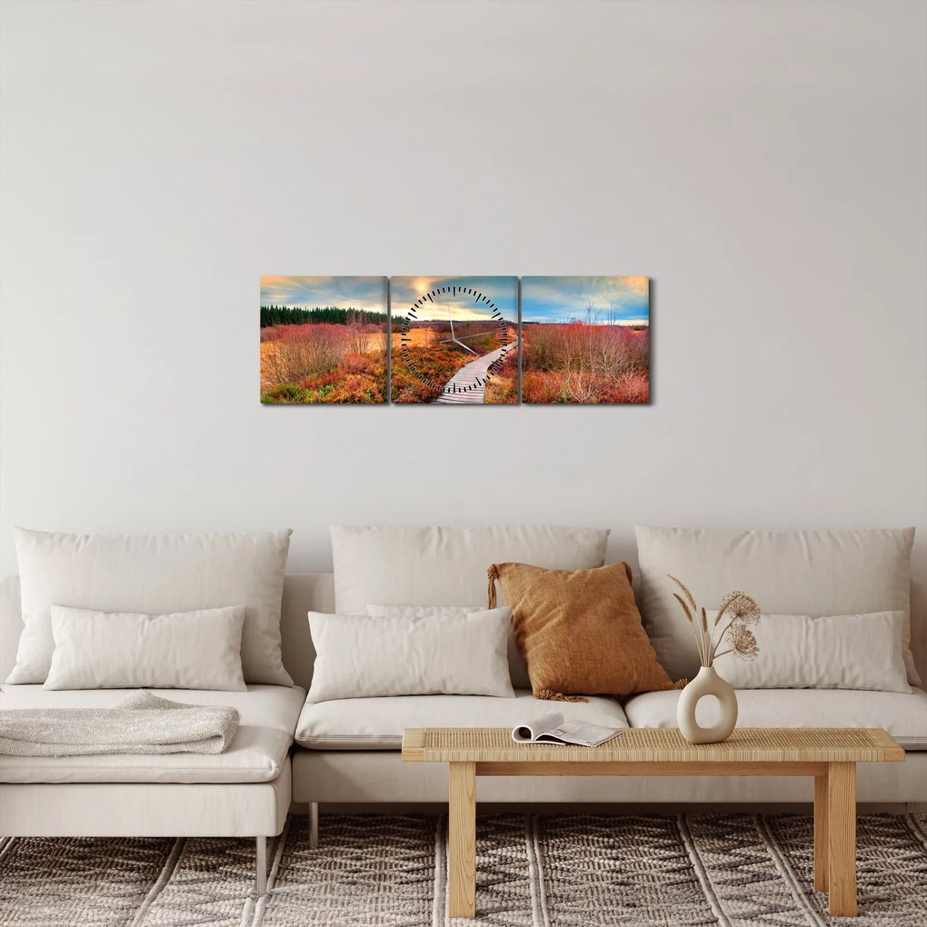 Kép - Őszi út (órával) (90x30 cm)