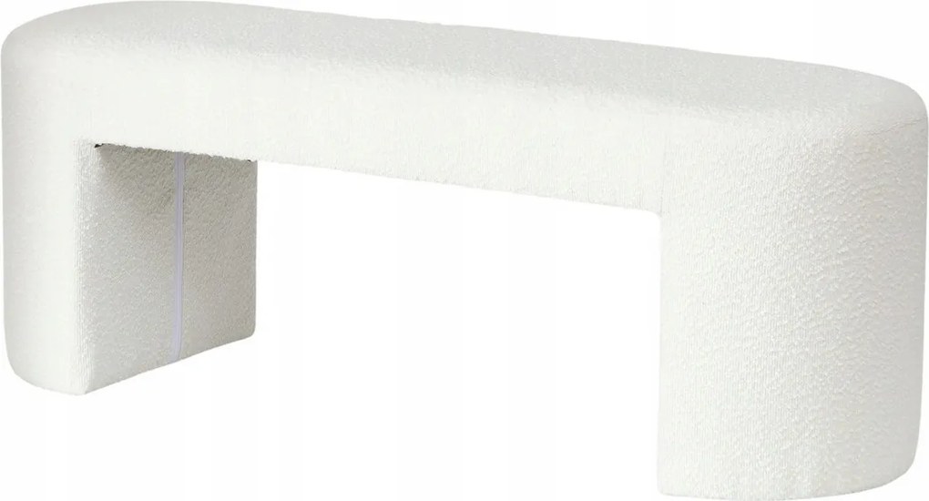 Puff Fehér Kárpitozott Mdf Solin 118X38X42CM 120 Kg-ig Kézzel Készített