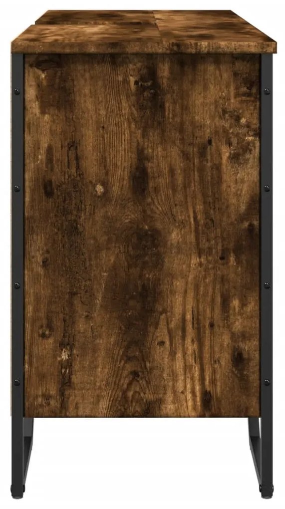 füstös tölgy szerelt fa fürdőszobai mosdószekrény 91x35x60 cm