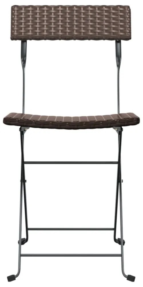 4 db barna polyrattan összecsukható bisztrószék