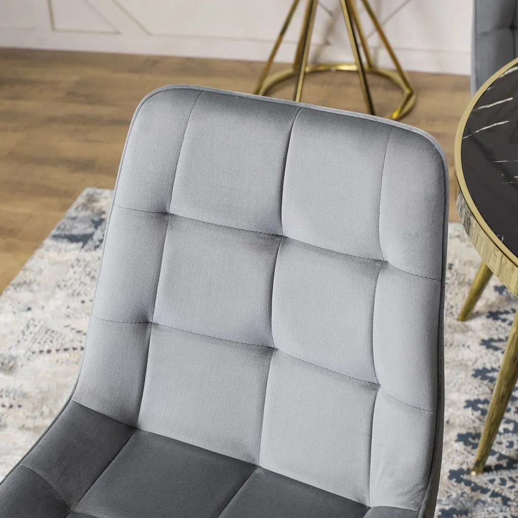 Szék szürke bársony kivitelben. CARO