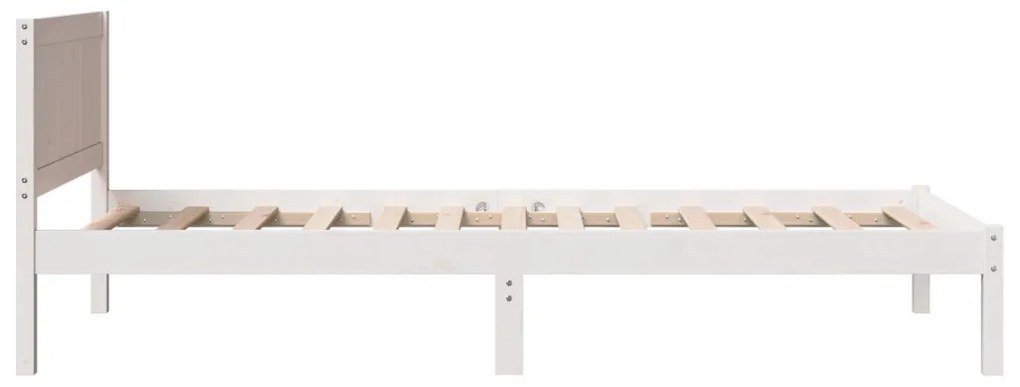 Fehér Fa Ágykeret Fehér Fa 100 x 200 cm Tartós Fehér Ágykeret