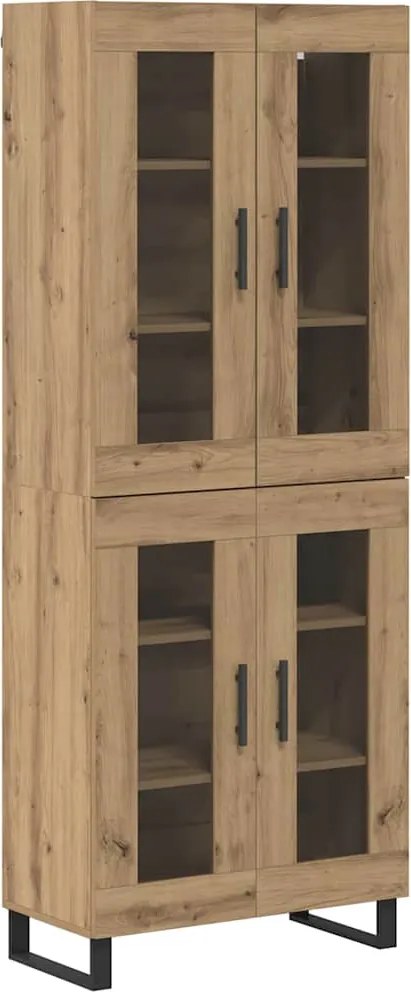 vidaXL Magasfiú 2 pcs Artisan tölgy Műanyag Fa és Üveg