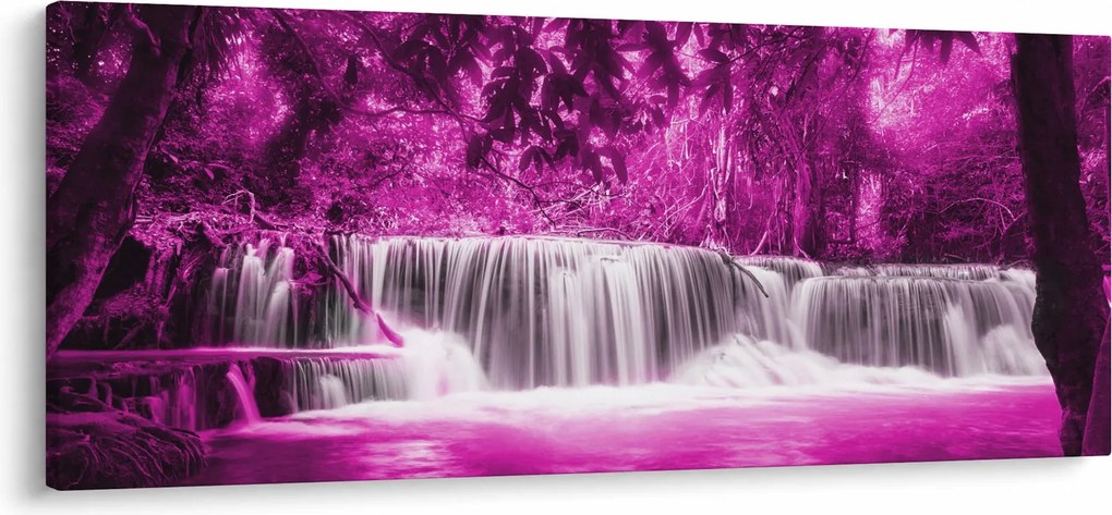Kép - Vízesés, lila (120x50 cm)