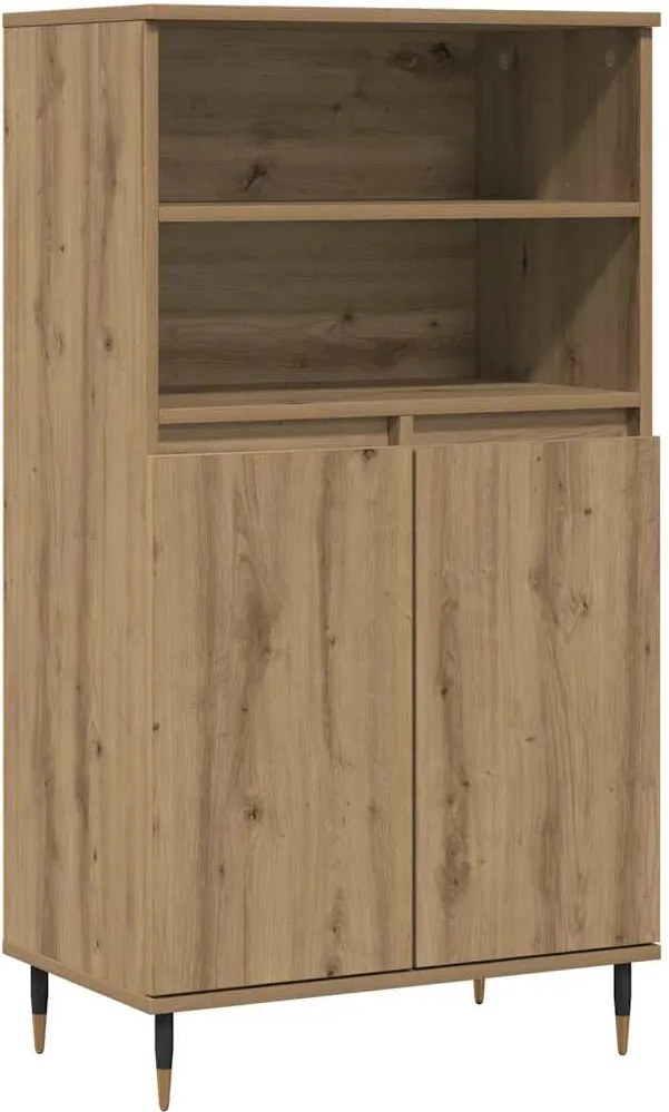 vidaXL kézműves tölgy színű szerelt fa magasszekrény 60 x 36 x 110 cm