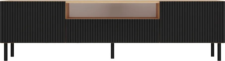 Aldabra MIX RTV KAMA160 TV állvány (egyenes mintázat), 160x43x40 cm, tölgy-fekete