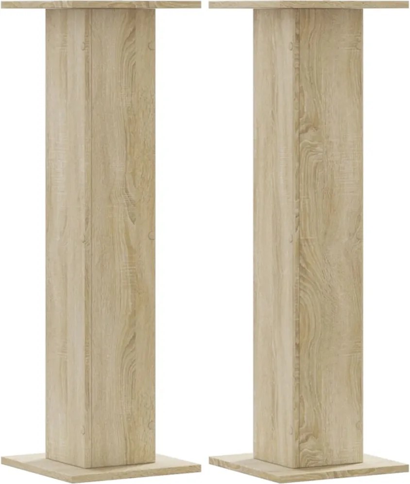 vidaXL 2 db sonoma tölgy színű szerelt fa hangszóróállvány 30x30x95 cm