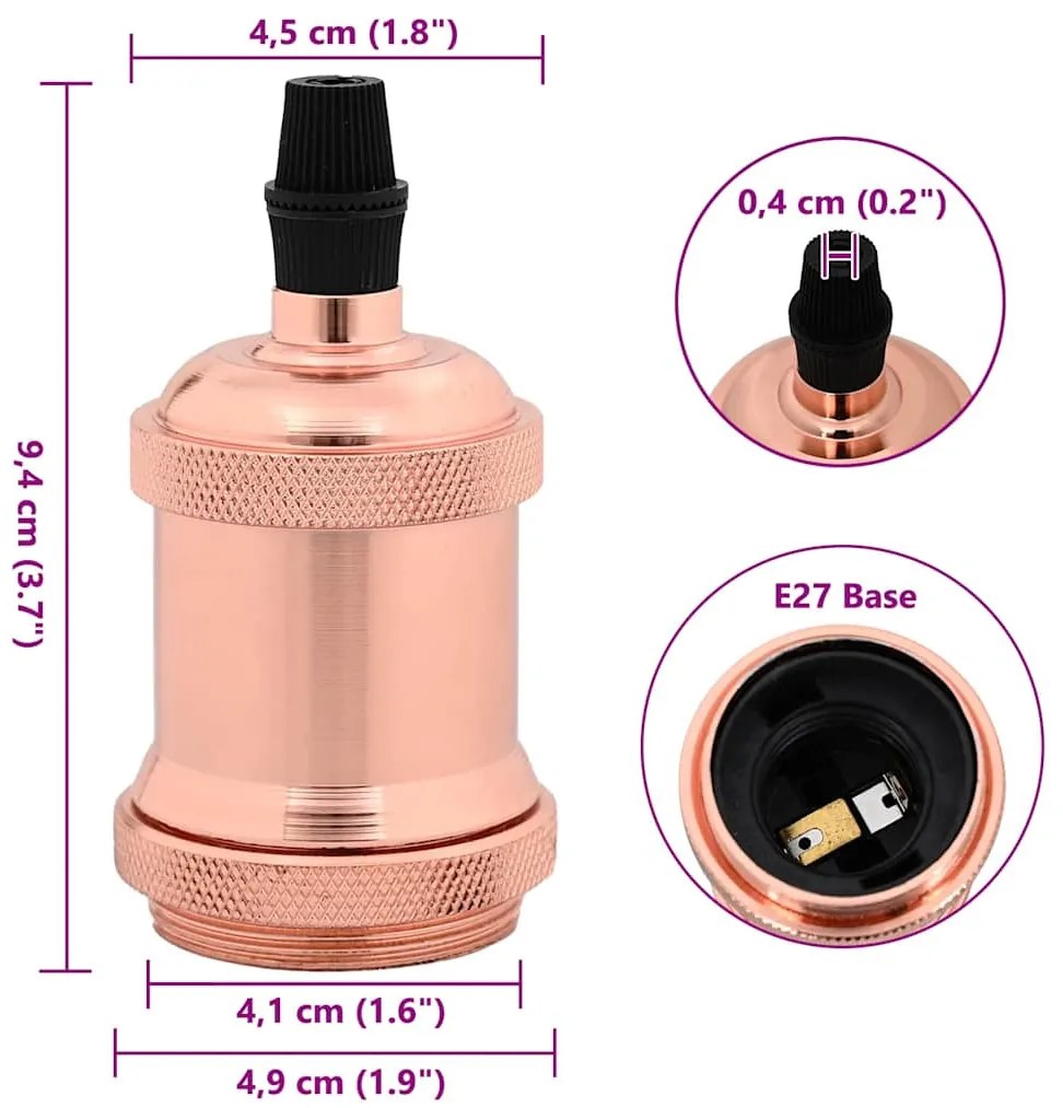 2 db rózsaarany lámpatartók E27