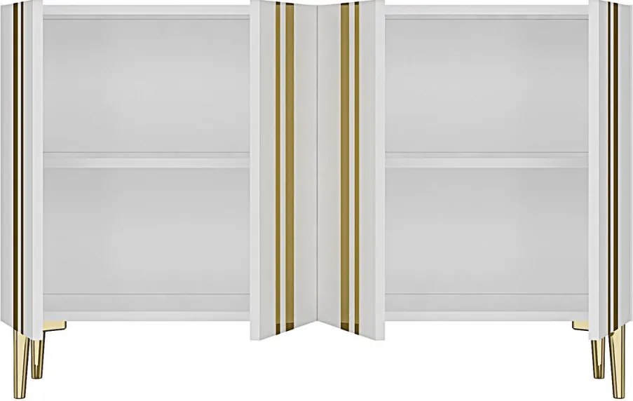 Mia komód, fehér-arany, 120 cm