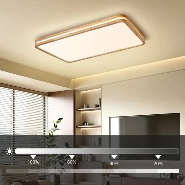 Brilagi - LED dimmelhető lámpatest MOLINA SQUARE LED/128W/230V tölgy 90x60 cm + távirányító
