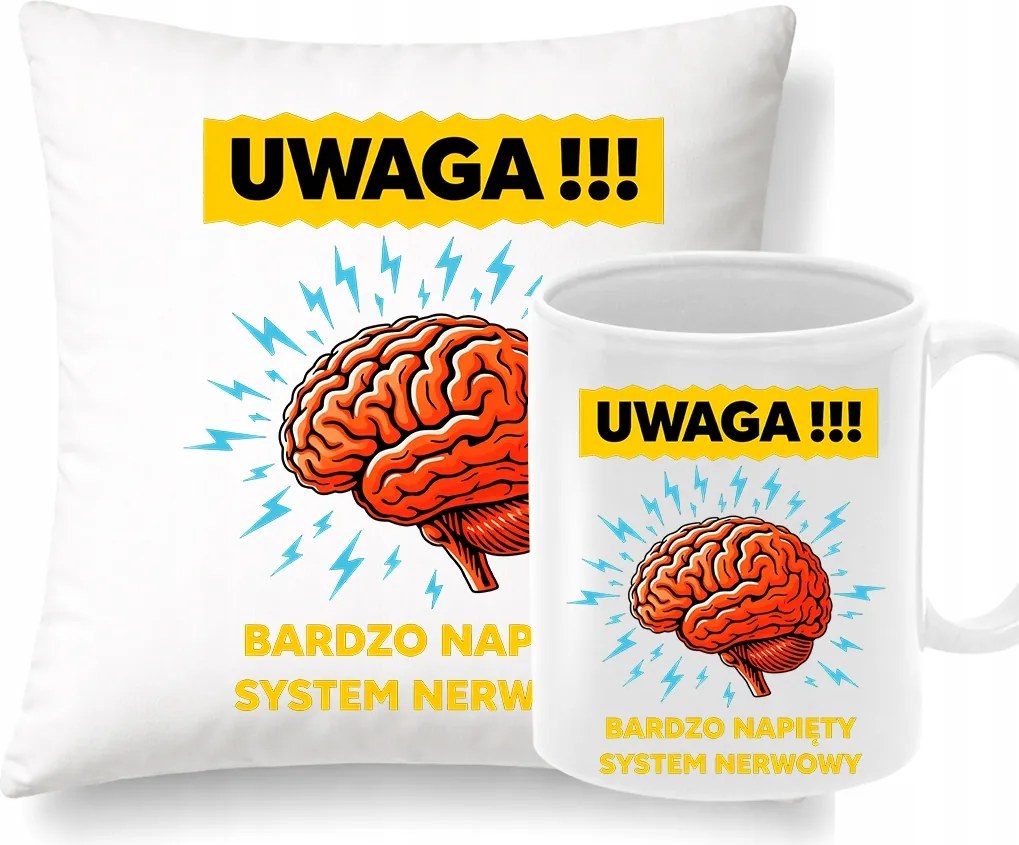 Párna Bögre Vicces szett Nagyon feszült idegrendszer