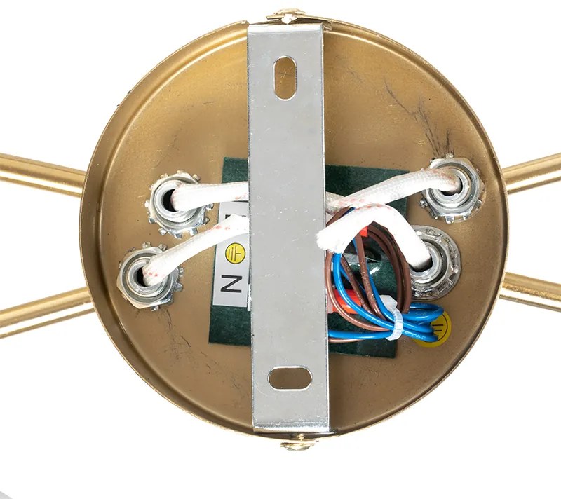 Modern mennyezeti lámpa arany 4-es füstüveggel - Athén