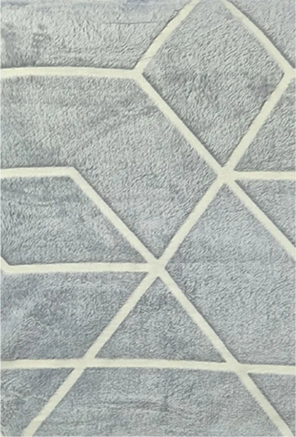 Sötétben világító mikroplüss takaró 150x200 cm geometriai szürke