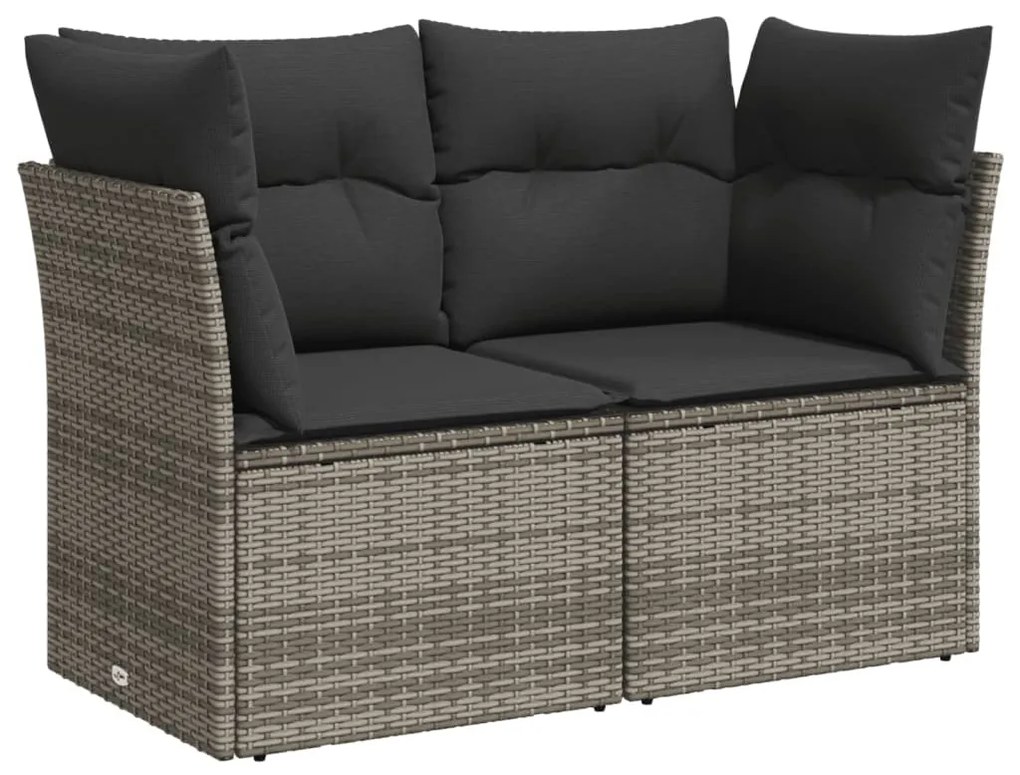 5 részes szürke polyrattan kerti ülőgarnitúra párnákkal