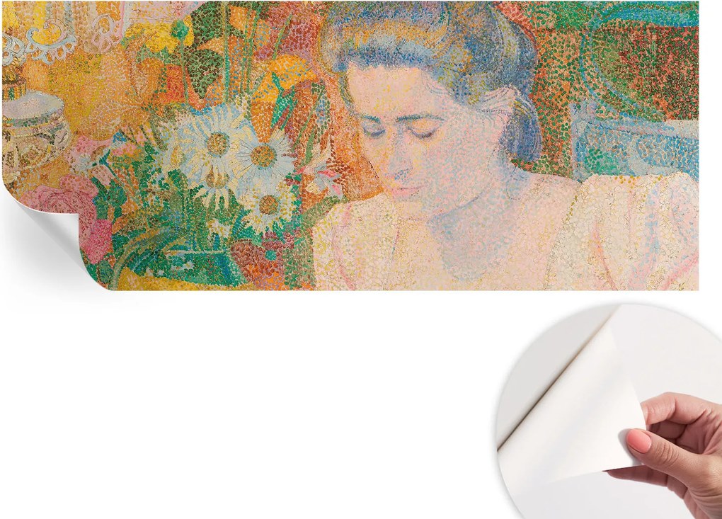 Dekoratív öntapadós fotótapéta irodába Virágos portré 250x104 cm